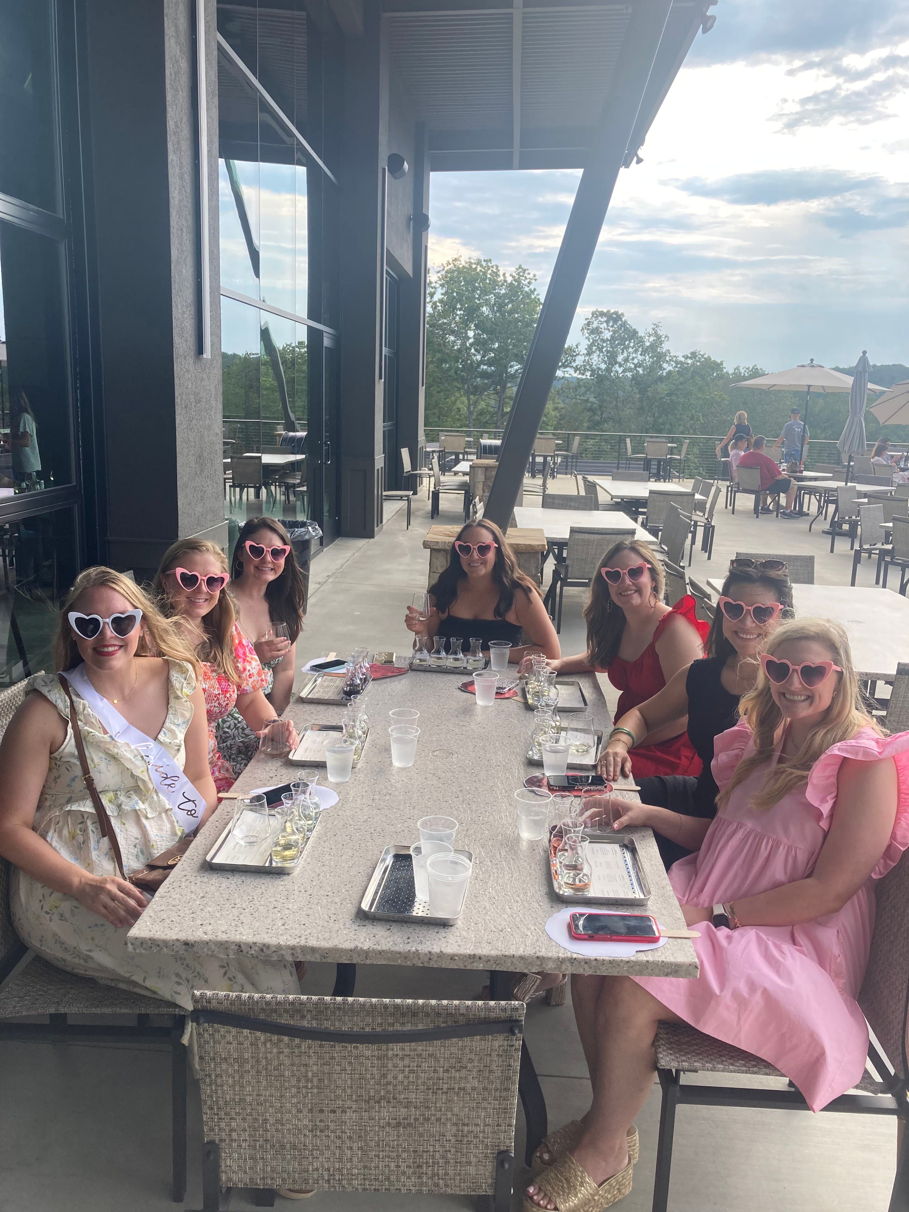 Private sprinter van for bachelorette wine tasting
