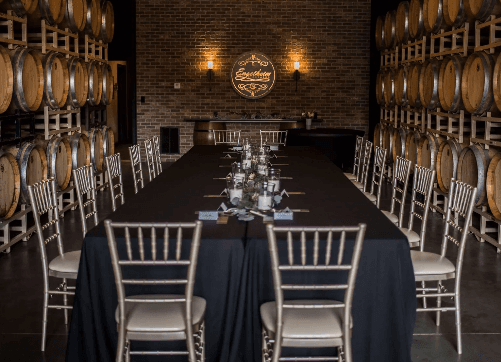 Working vineyard landscape and ceremony backdrop at Venue In The Vines